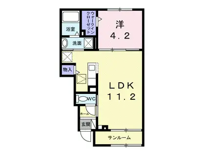 センチュリー・ヴィラ(1LDK/1階)の間取り写真