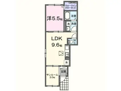 エタン・ロッシⅡ(1LDK/1階)の間取り写真
