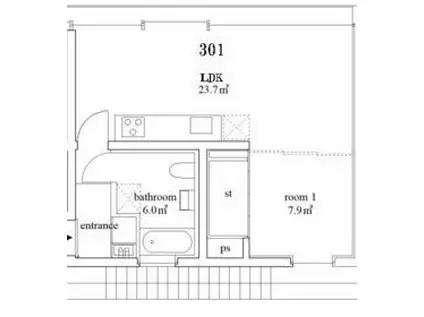 KURUMI BUILD(1LDK/3階)の間取り写真