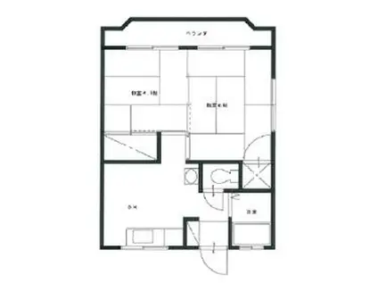 比留間ハイツ(2DK/2階)の間取り写真