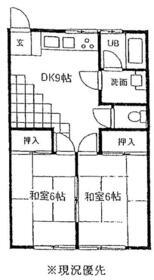 サンライズ横浜(2DK/2階)の間取り写真