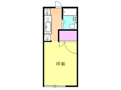 コーポ弥生(1K/2階)の間取り写真