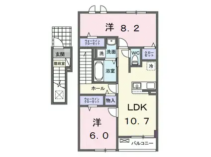 フランA(2LDK/2階)の間取り写真