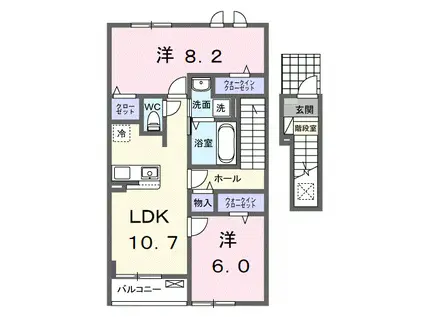 フランA(2LDK/2階)の間取り写真