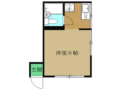 藤掛荘(ワンルーム/2階)の間取り写真