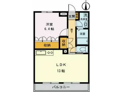 フェリス聖蹟Ⅱ(1LDK/1階)の間取り写真