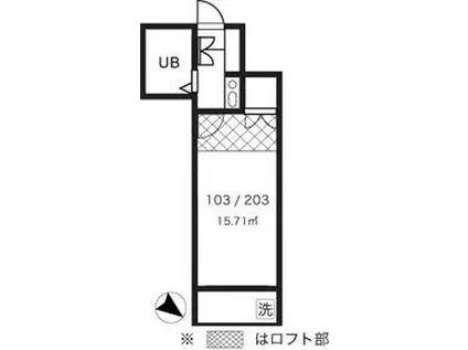 レオパレス浜川崎(1K/2階)の間取り写真