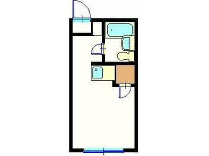 プラザベルヴュー(ワンルーム/1階)の間取り写真