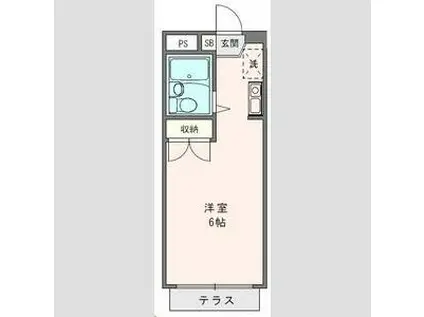 鶴見マンション関東(1K/1階)の間取り写真