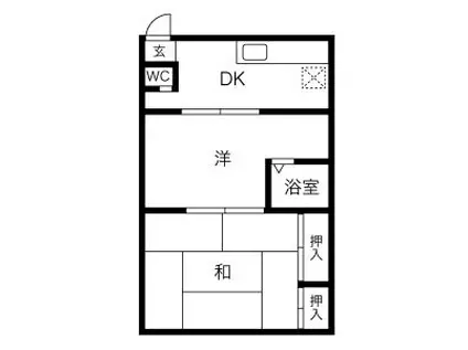 華陽ビル(2DK/3階)の間取り写真