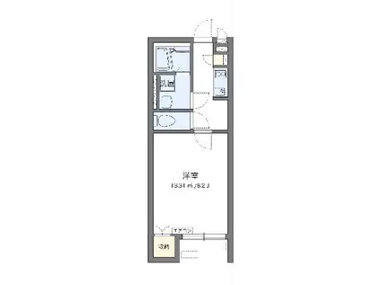 レオネクスト葉(1K/2階)の間取り写真