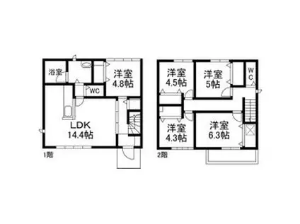 静岡鉄道静岡清水線 長沼駅(静岡) 徒歩23分 2階建 築1年(5LDK)の間取り写真