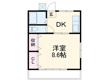 久保田アパート(1DK/2階)の間取り写真