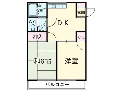 メゾン柏C(2DK/2階)の間取り写真