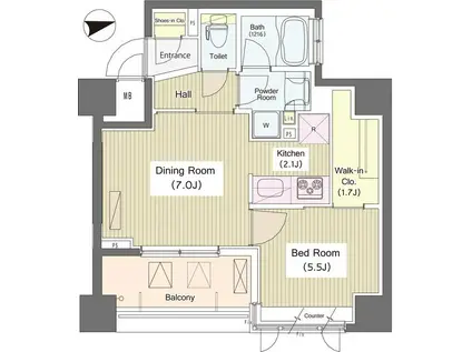 I-SUITE HIGASHINAKAN(1DK/3階)の間取り写真