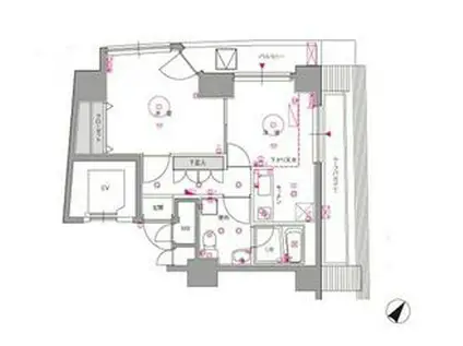 ル・リオン目黒Ⅱ(1DK/5階)の間取り写真