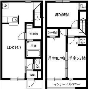 メゾネット マイリ Ⅱ(3LDK)の間取り写真