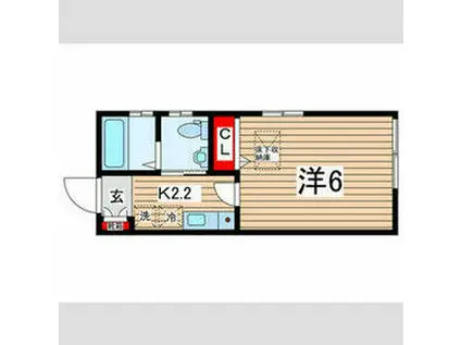 TYヒルズ(1K/1階)の間取り写真