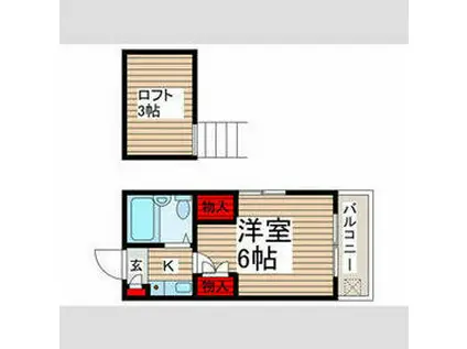 B´CASA津田沼ⅡRE-BORN(1K/1階)の間取り写真