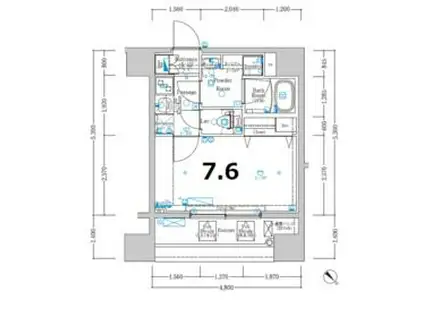 XEBEC糀谷(1K/8階)の間取り写真