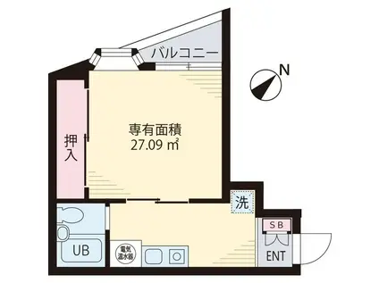 プランドール梅島(1K/4階)の間取り写真