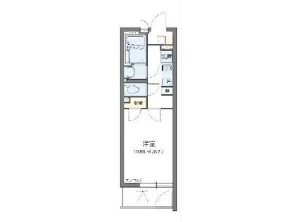 クレイノ四季(1K/1階)の間取り写真