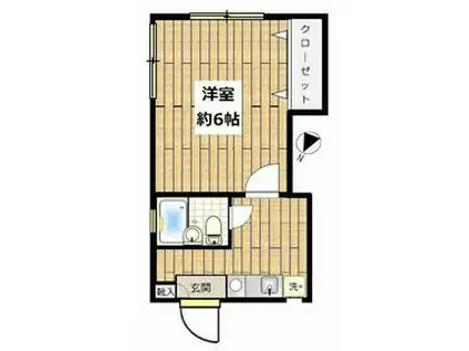 メゾンタケ(1K/2階)の間取り写真