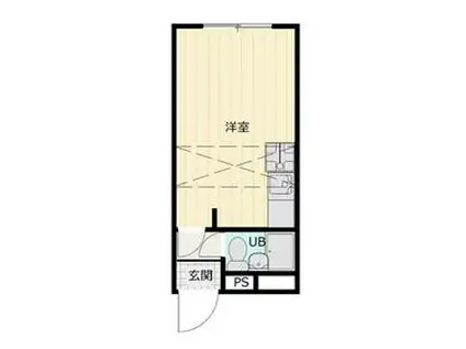 ベルピア馬堀海岸(1K/1階)の間取り写真