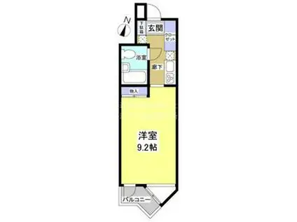 カーサ・ミラ浜松(1K/3階)の間取り写真