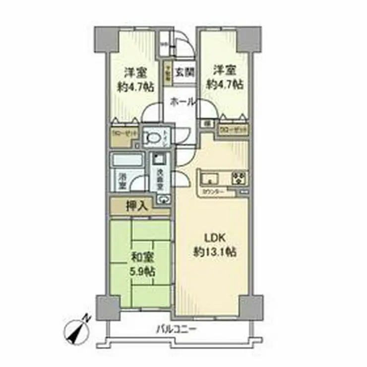 ダイアパレスビッグウィング深谷 3階階 間取り