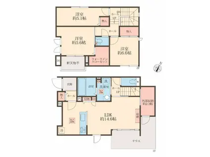 GRAND VILLA(3LDK/1階)の間取り写真