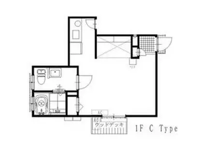 レイクサイドビレッジ(ワンルーム/1階)の間取り写真