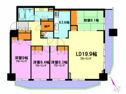 スカイスクエア川口(4LDK/24階)の間取り写真