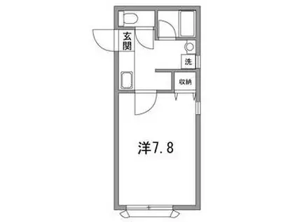 コンフォート赤坂Ⅰ・Ⅱ(1K/2階)の間取り写真