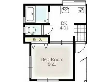ホワイトハウス(1DK/2階)の間取り写真