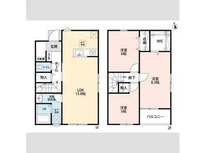 リーブルファイン幸手中Ⅰ(3LDK/1階)の間取り写真