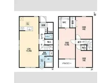 リーブルファイン幸手中Ⅰ(3LDK/1階)の間取り写真