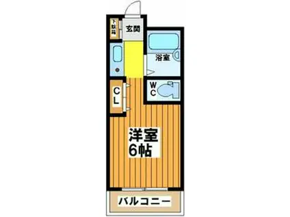 イズミコート1(1K/1階)の間取り写真