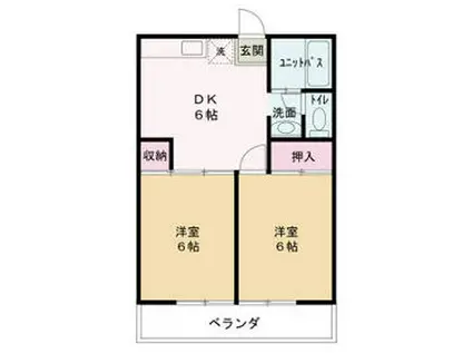 ラベンダーSUZUKI(2DK/2階)の間取り写真