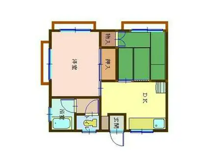 あきらハイツ(2DK/2階)の間取り写真