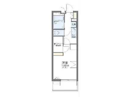 レオパレスグラシアス(1K/1階)の間取り写真