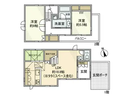 京王電鉄京王線 武蔵野台駅 徒歩6分 2階建 築5年(2LDK)の間取り写真