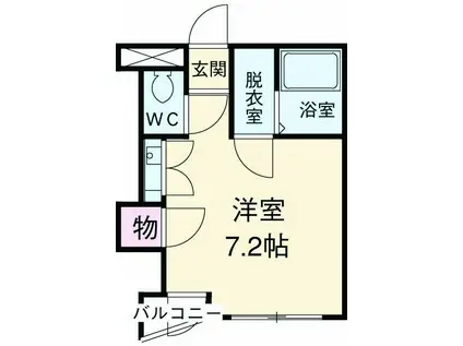 パレ ドゥ レーヴ(ワンルーム/1階)の間取り写真