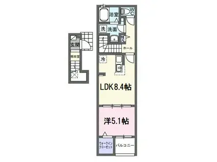 グレイス横根(1LDK/2階)の間取り写真