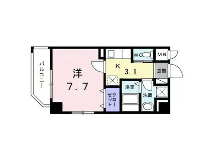 アーバン アイランド・ウエスト(1K/3階)の間取り写真