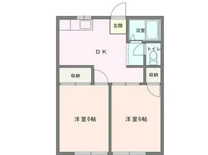 シティハイム中野(2DK/2階)の間取り写真