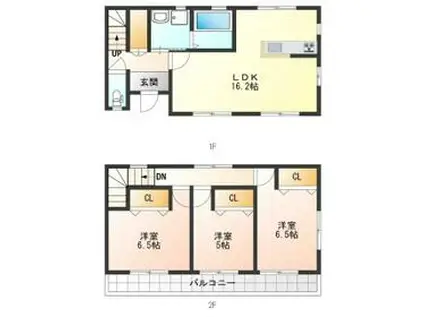 若草４丁目メゾネット(3LDK)の間取り写真