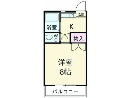 サンライズオオノ(1K/2階)の間取り写真