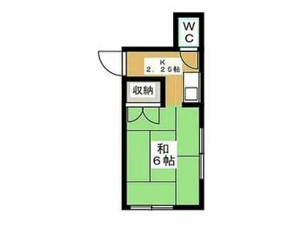 ロングハウス(ワンルーム/2階)の間取り写真