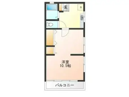 コーポアスペンA(1K/1階)の間取り写真